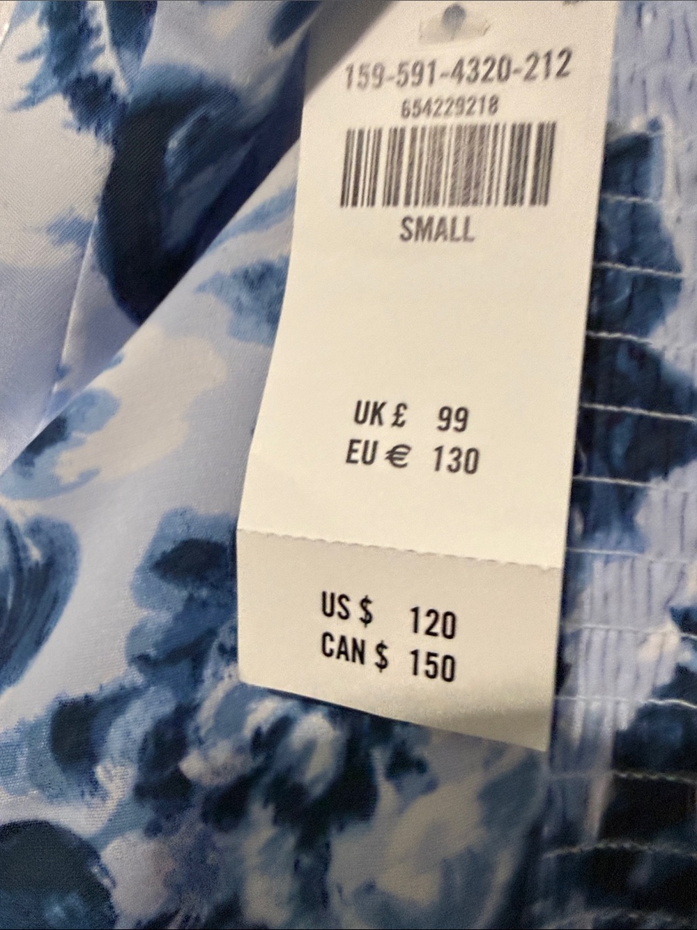 The A&F Camille Midi Dress Blue Floral High Slit Size Small NWT - Picture 7 of 9